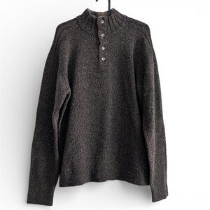 Garnet Hill Wool Blend Marled Brown Sweater Size medium